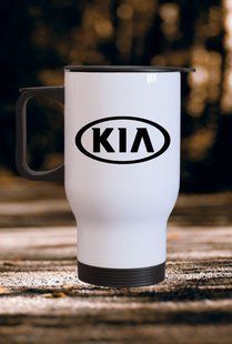 Термокружка автомобільна KIA 450 мл Біла 2645266344 фото