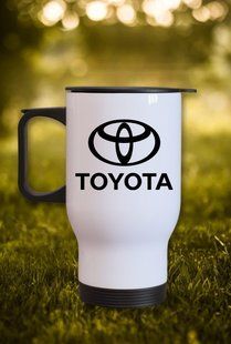 Термокружка автомобільна з логотипом Toyota 450 мл Біла 2645227034 фото